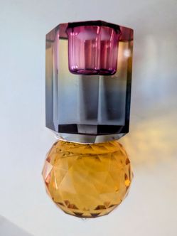 Crystal candlestick holder, unique colors