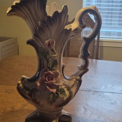 Large handmade Capo Di Monte Porcelain picture/vase