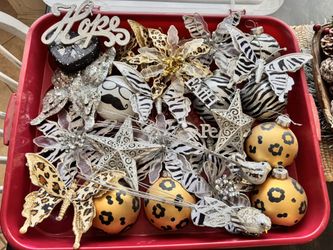 Zebra And Leopard Christmas Ornaments 