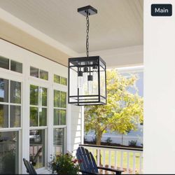Outdoor LED Pendant Light Fixtures for Porch,4 Light 5CCT Outdoor Pendant Light,