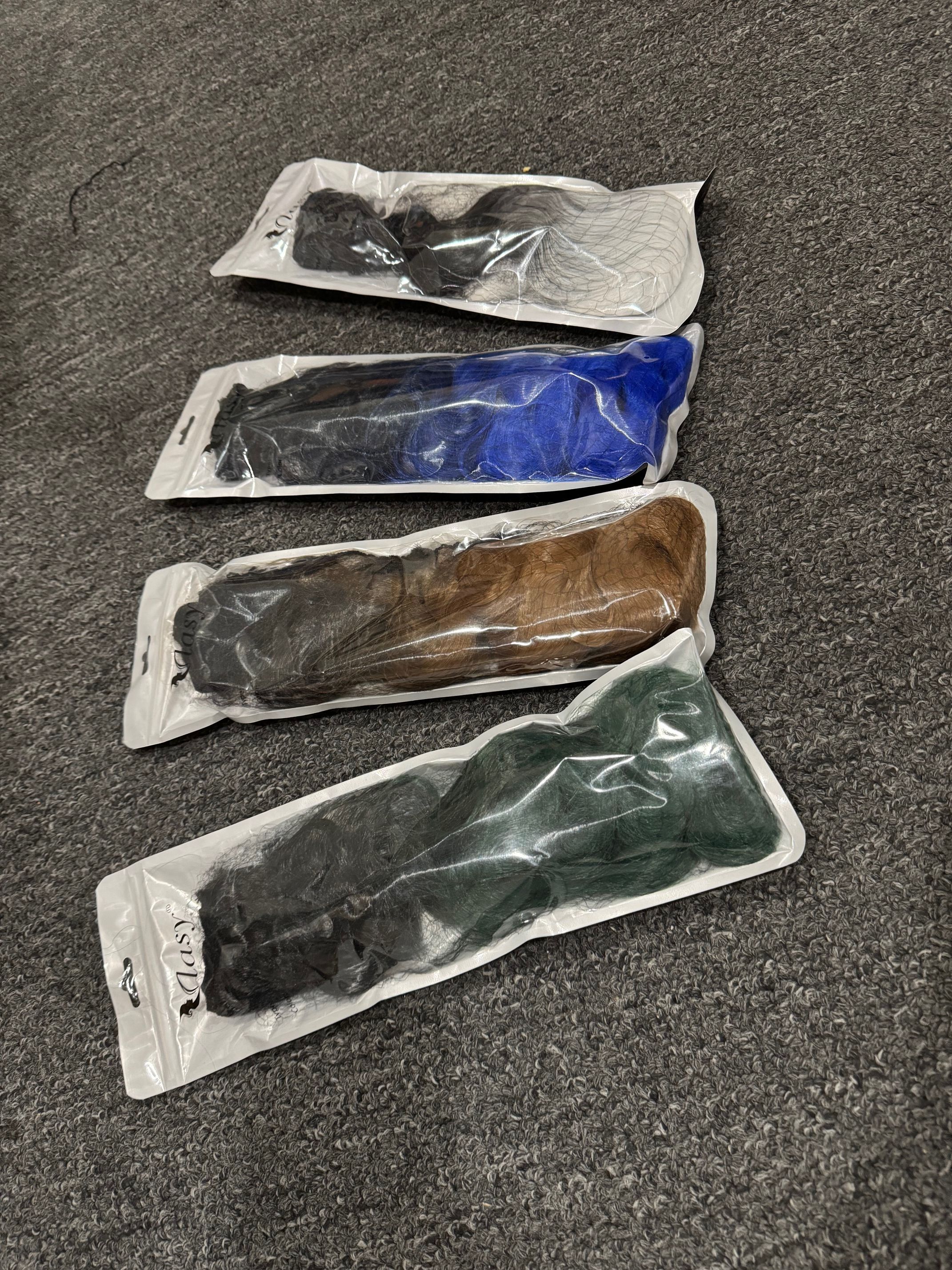 Brand New 8 Pcs Clip In Hair Extension 22 Inches Synthetic Long Wavy Heat Resistant Hair Pieces - Silver / Blue / Purple / Green / Brown