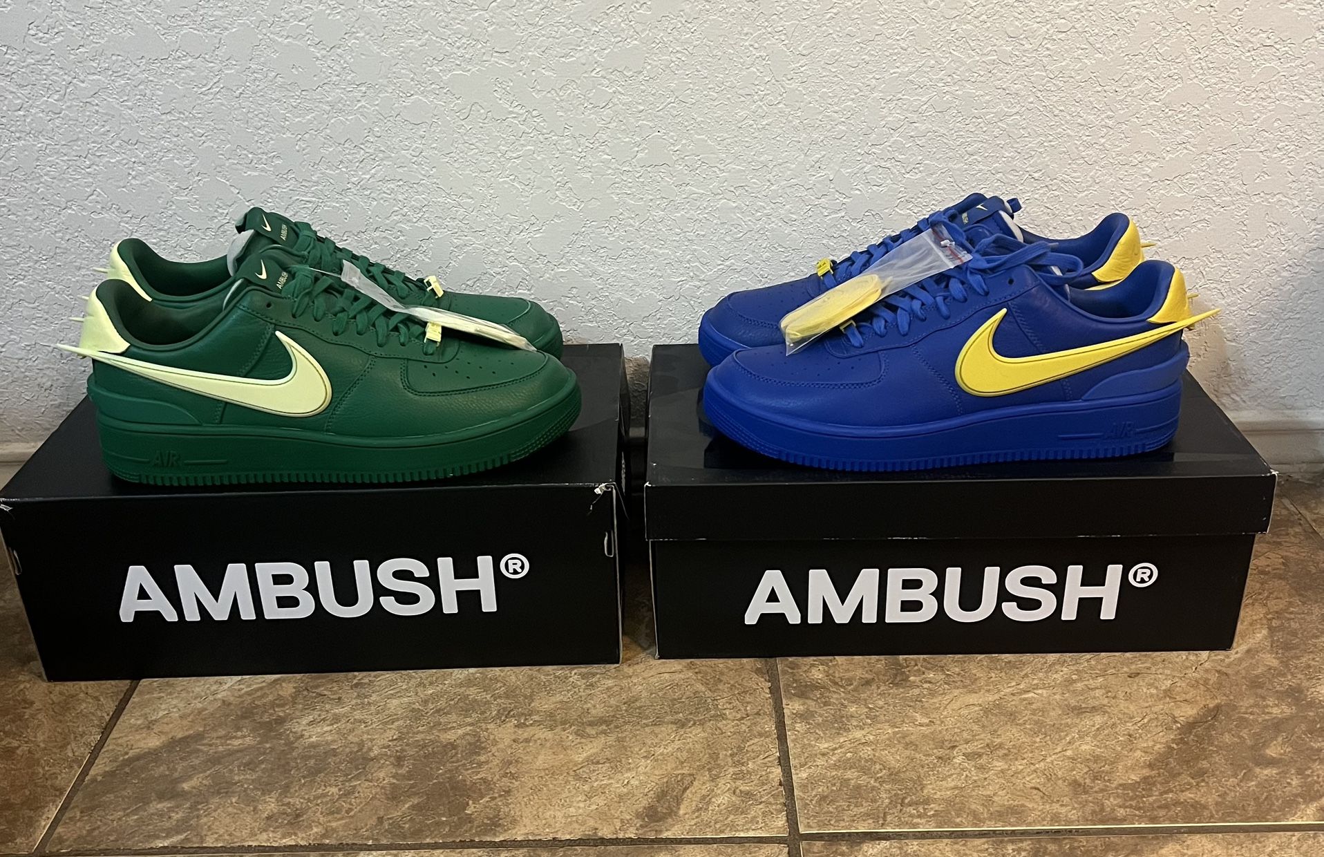 Nike AMBUSH x Air Force Low Game Royal Blue Yellow and Pine