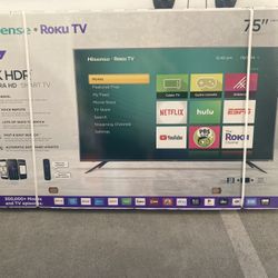 75” Inch Hisense Smart Roku UHDTV 4K