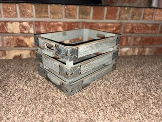 Rustic Wood Crate with Metal Accents