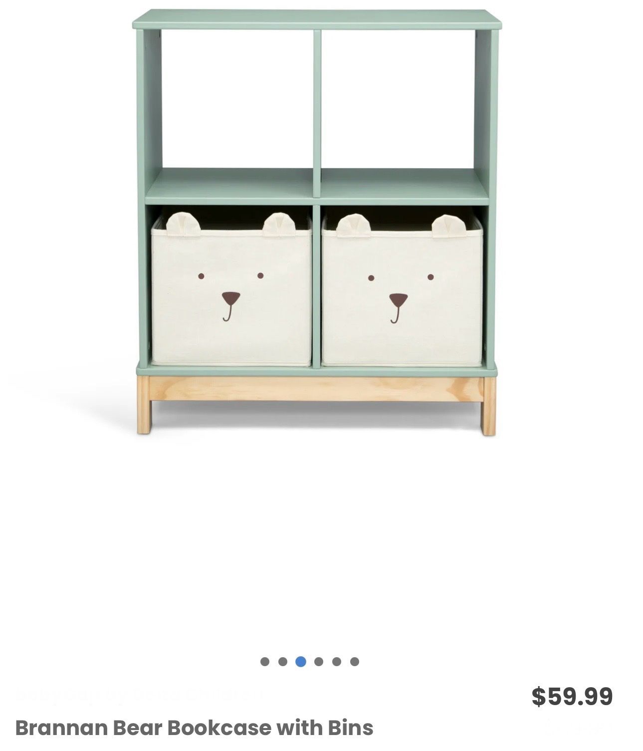 New Sage Baby Gap Book Case With Storage Bins