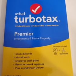2019 Intuit Turbotax Premier, New in Sealed Pkg CD
