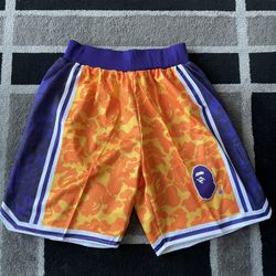 LAkers Bape Shorts 