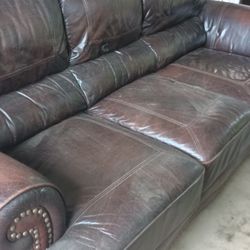 Brown Leather Sofa