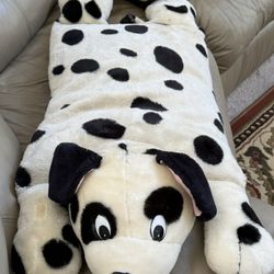 Black Polka Dot On White Dog Shaped Pillow For Baby/kids