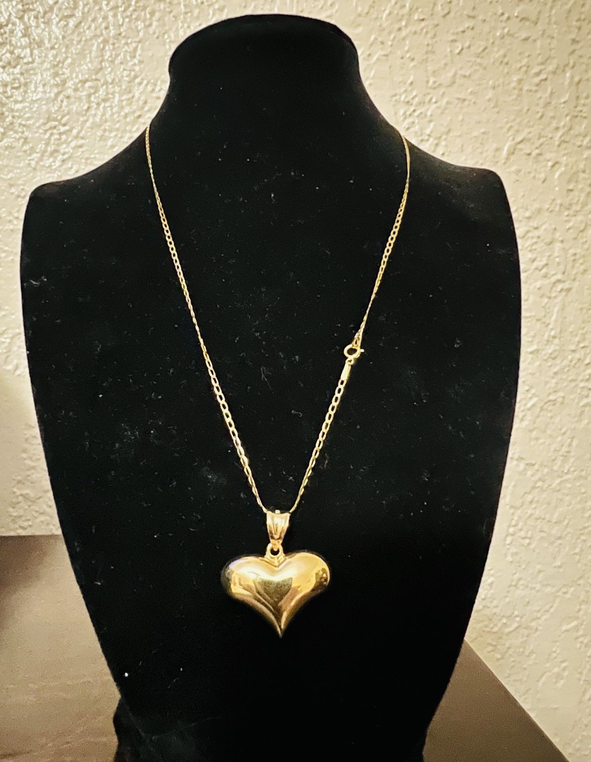10K Solid Gold Chain and Pendant For Wedding 18 Inches Long