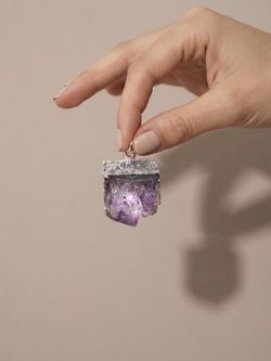 Amethyst Crystal Pendant NecklAmethyst Crystal Pendant Necklace