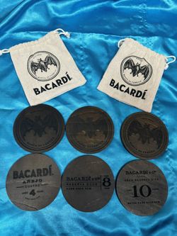 LOT LOTS BACARDI RUM WOODEN BAR COASTERS NEW GIFT BAR SUPPLIES