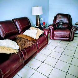Leather Sofa and Recliner Rocker