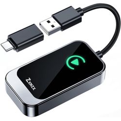 Wireless Carplay Adapter, Converts Factory Wired CarPlay to Wireless Carplay Dongle for iPhone and Android, Plug and Play 2-in-1 Carplay Wireless Adap