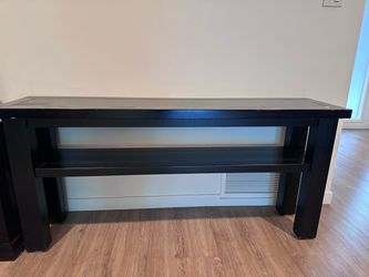 Black Console / Sofa Table with Storage Shelf
