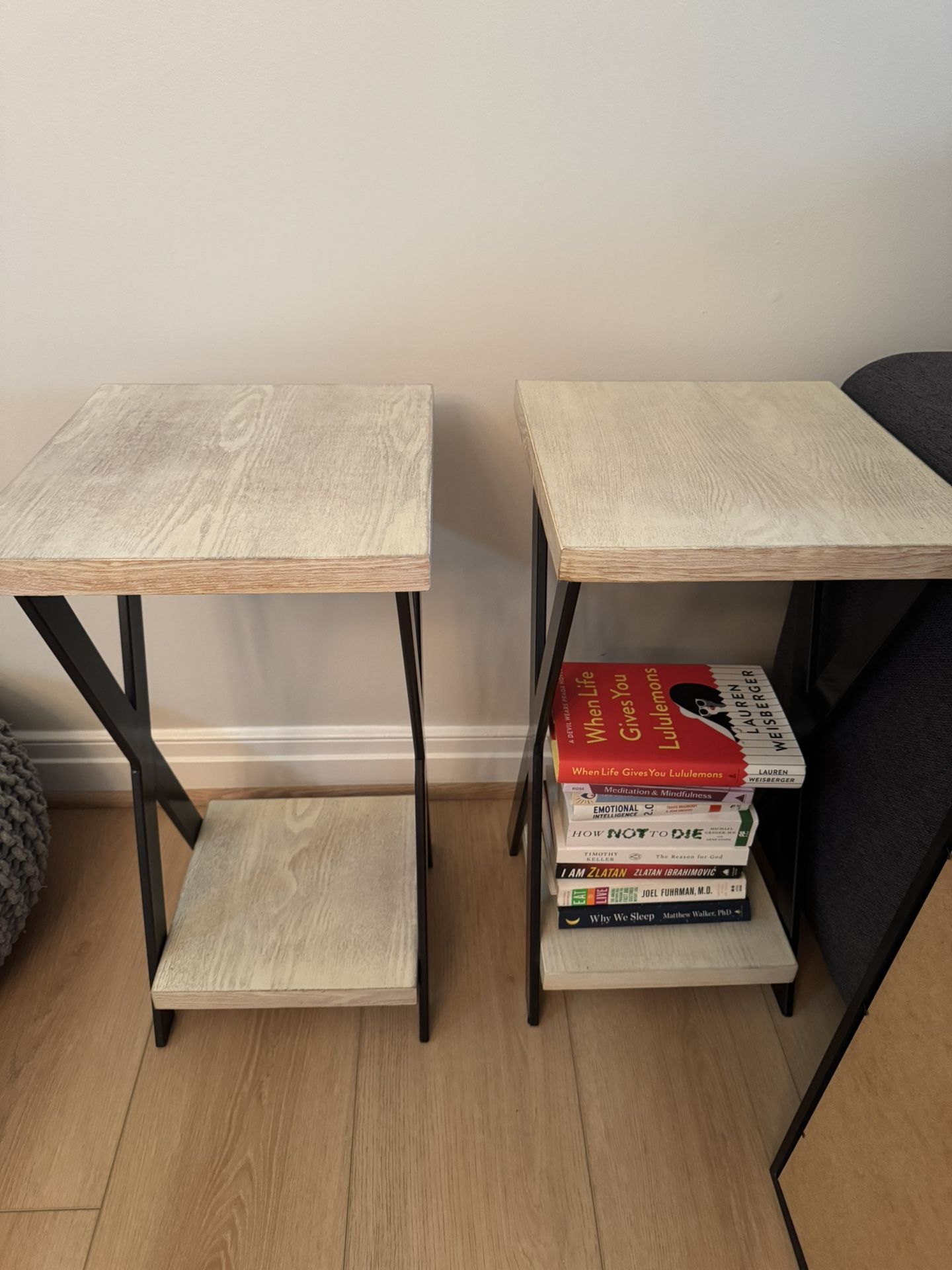 Light Wood End Tables - Set Of 2