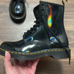 Dr. Martens Rainbow Leather Boots Black (size 7) 