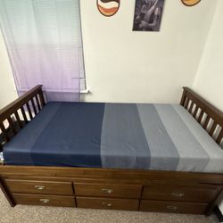 Captain Bed With 2 Twin Size Mattress