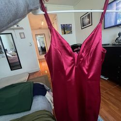 Satin red dress 