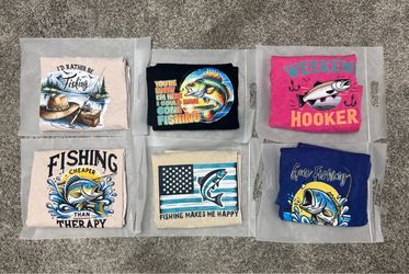 Heavy Duty Fishing Graphic T Shirts- 2x