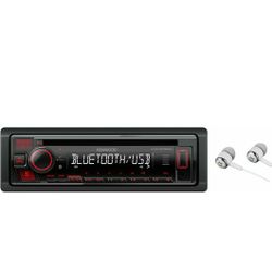 Kenwood Single DIN Bluetooth CD/AM/FM USB Auxiliary Input Car Stereo Receiver w/ Dual Phone Connection, Pandora/Spotify/iHeartRadio, Apple iPhone and 