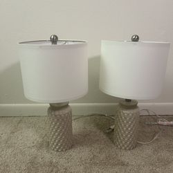 20.5" Ceramic Table Lamps Set of 2 - Modern Farmhouse & Boho Style,