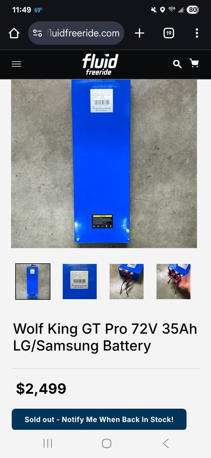 72v li-on 35ah Wolf King GT Pro Battery