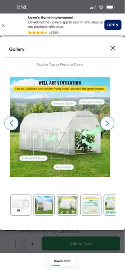 15 × 7 FT Tunnel Greenhouse 15-ft L x 7-ft W × 7-ft H White Greenhouse