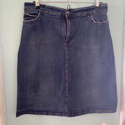 L/XL Jean Skirt, Knee Length, Modest, Falda de Mesclilla