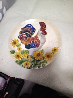 Antique Rooster Plate 3 D