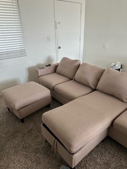 109" Sectional Couch with RGB Lights, 4-Seat Couches for Living Room