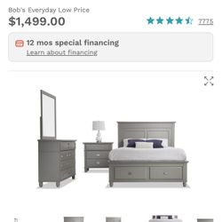Bobs Spencer king Bed 5 Piece Set 