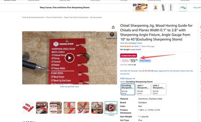Chisel Sharpening Jig, Wood Honing Guide for Chisels and Planes Width 0.1" to 2.8" with Sharpening Angle Fixture, Angle Gauge from 10° to 45°(Excludin