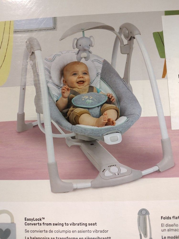 Ingenuity ConvertMe 2-in-1 Compact Portable Auto Baby Swing