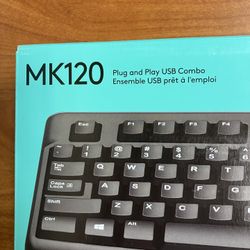 Logitech MK120 Wired Keyboard and Mouse Combo for Windows, Optical Wired Mouse, Full-Size, USB, Compatible with PC, Laptop - Black