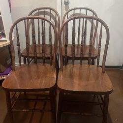 4 Wood Chairs 
