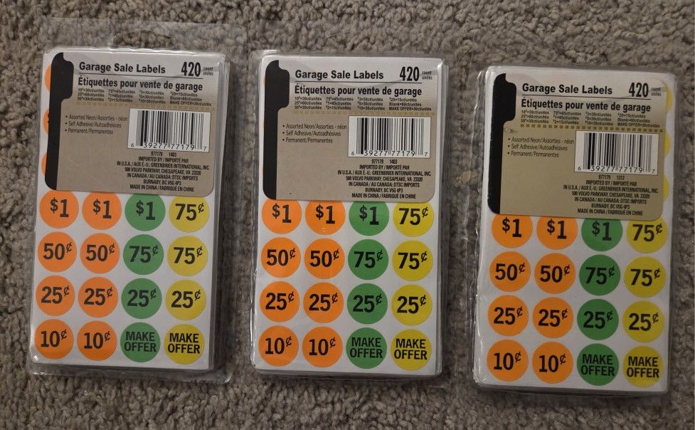 Yardsale Stickers NEW 3 Packs