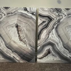 Grey Geode Canvas Prints