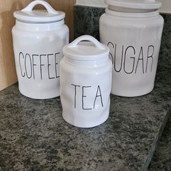 Kitchen Canister Set – Tea, Sugar & Coffee | Brand New (Open Box)