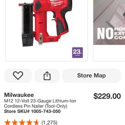 M12 23 Gauge Pin Nailer 