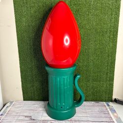 3 ft. Battery Operated LED Jumbo Red Bulb Holiday Yard Decor Prop Dented Read