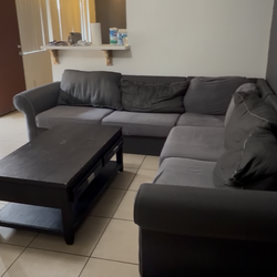 Gray 3-Piece Sectional Couch – Pickup Only