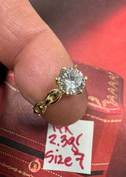 14K Solid Gold Wedding Ring 2.3Gr Size 7