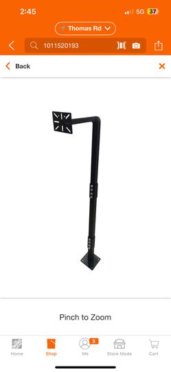 Universal Keypad Metal Gooseneck 22 in x 3 in Mounting Post - Black
