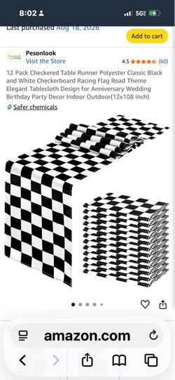 12 checkered table runners