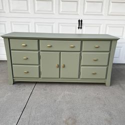Sage Green Dresser With Gold Hardware