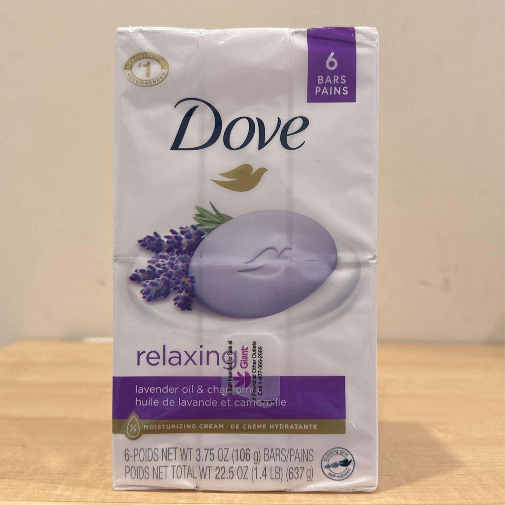 6-pack Dove Relaxing bar soap lavender & camomile 22.5 oz