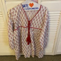 Block Print Short Dress/tunic 100 Percent Cotton Hippie Wear Made In India