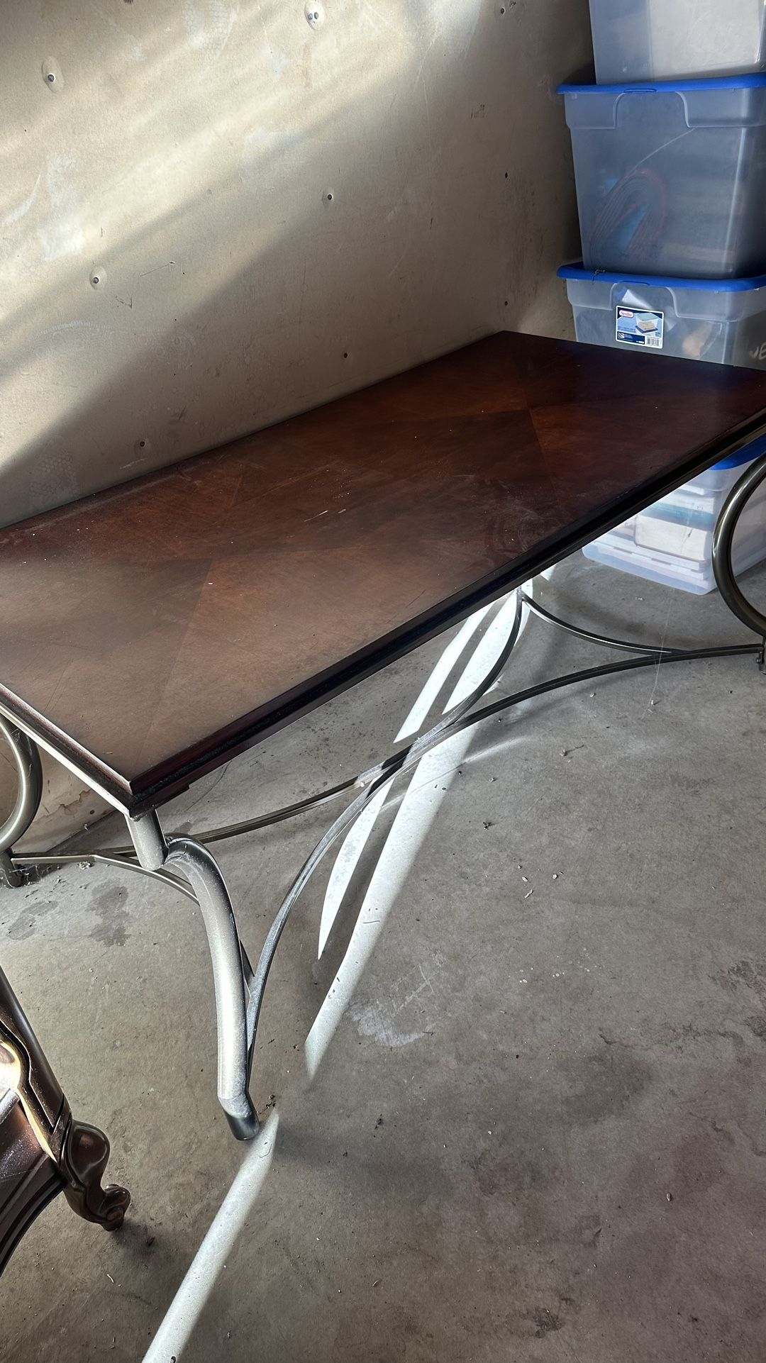 Wood And Metal Coffee Table 48x24 Inches