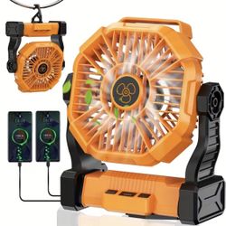 20, 000 Mah Outdoor Fan That Combines Charging, Lighting, And Fan Functions in One. This Battery-Operated Camping Fan Features an LED Lantern And Is I